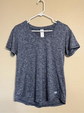 New Balance Women's Heathered Navy Short Sleeve Running workout Tee